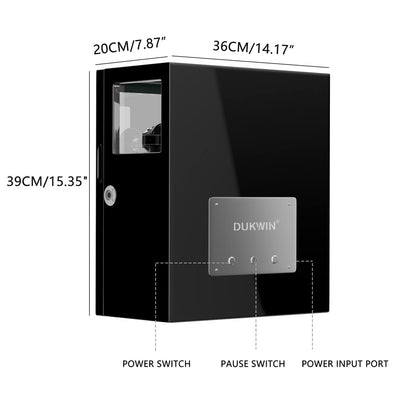 Uhrenbeweger 3 Uhren mit Fingerabdruck-Sperre und LCD-Touchscreen – Obsidian Schwarz