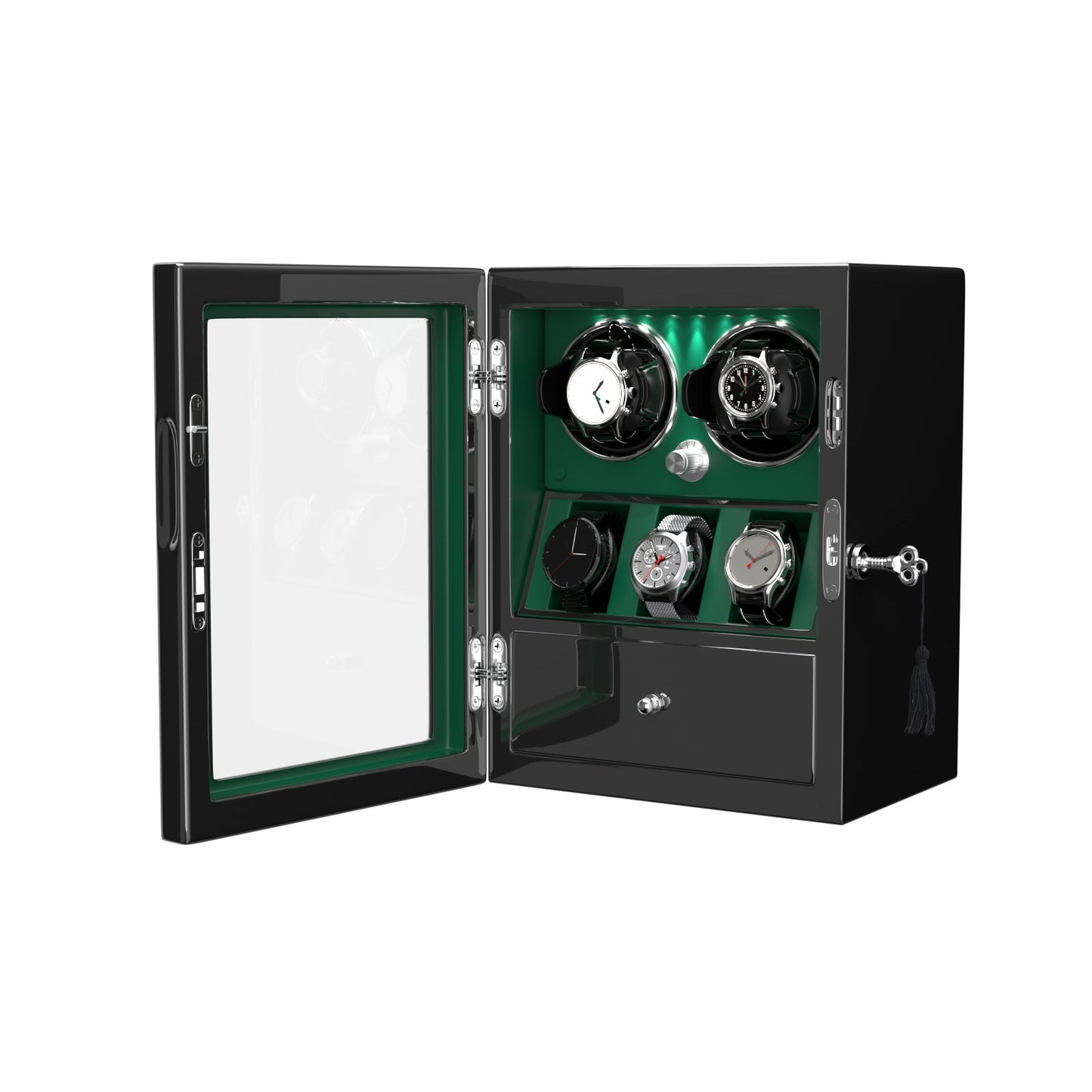 Uhrenbeweger 2 Uhren mit Display für 3 weitere Automatikuhren – Imperial Grün