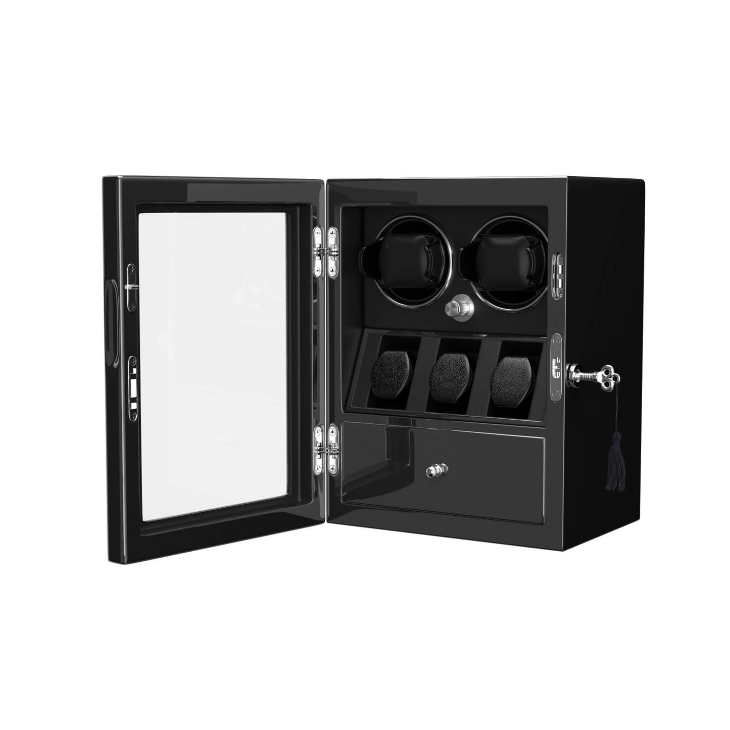 Uhrenbeweger 2 Uhren mit Display für 3 weitere Automatikuhren – Obsidian Schwarz