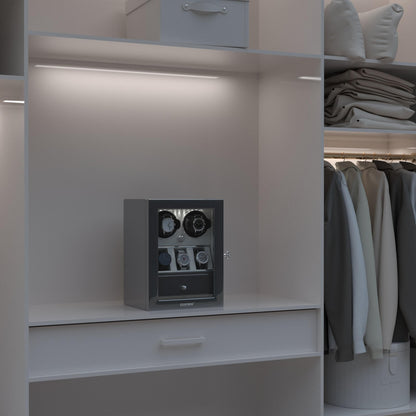 Uhrenbeweger 2 Uhren mit Display für 3 weitere Automatikuhren – Alabaster Weiß Kollektion