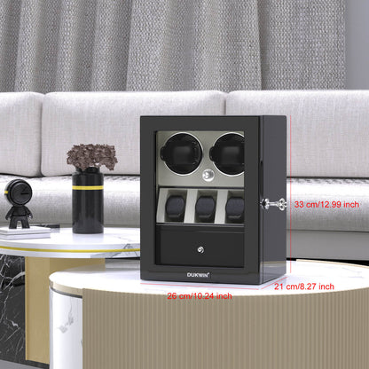 Uhrenbeweger 2 Uhren mit Display für 3 weitere Automatikuhren – Alabaster Weiß Kollektion