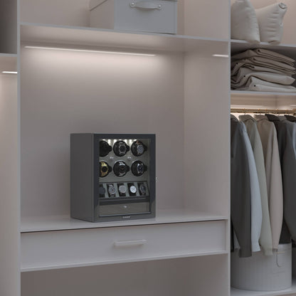 Uhrenbeweger 6 Uhren mit Display für 5 weitere Automatikuhren – Alabaster Weiß Kollektion