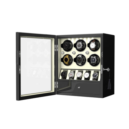 Uhrenbeweger 6 Uhren mit Display für 5 weitere Automatikuhren – Alabaster Weiß Kollektion