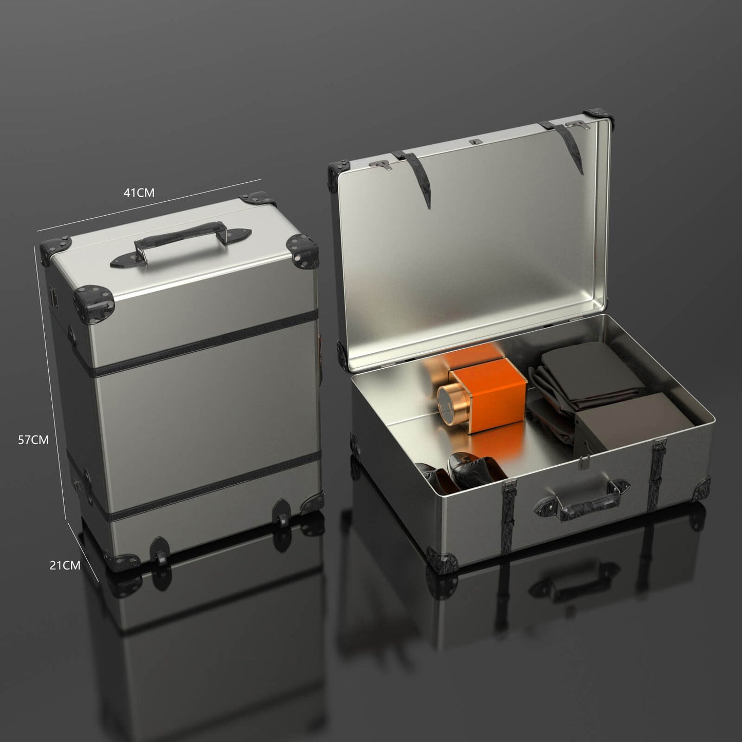 Automatik Uhrenbeweger 1 Uhr - Extrem Leiser Premium Uhrenbeweger für Rolex & Mechanische Uhren, Veganes Leder (Flame Orange)
