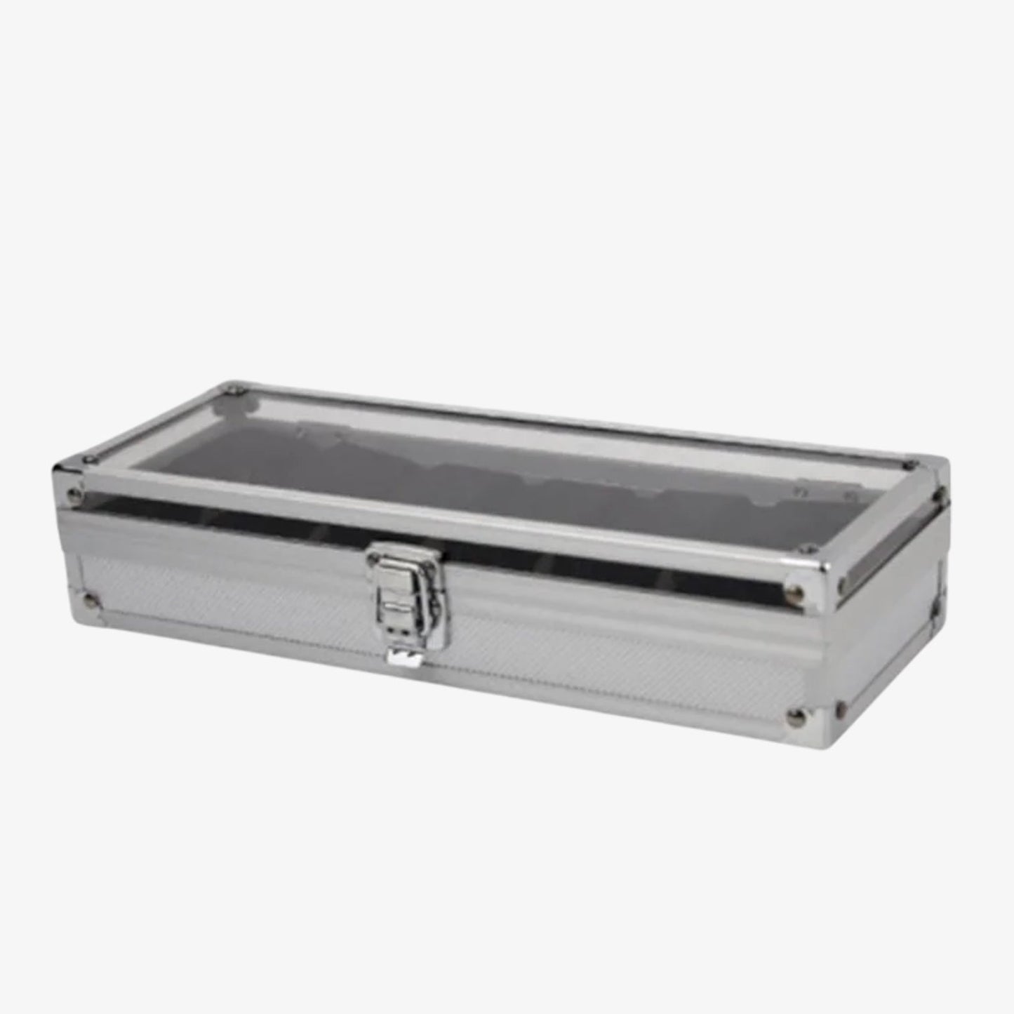 Brushed aluminum watch box - Shockproof storage case 6 to 12 slots - Automatic and quartz watch case