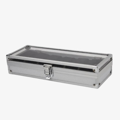 Brushed aluminum watch box - Shockproof storage case 6 to 12 slots - Automatic and quartz watch case