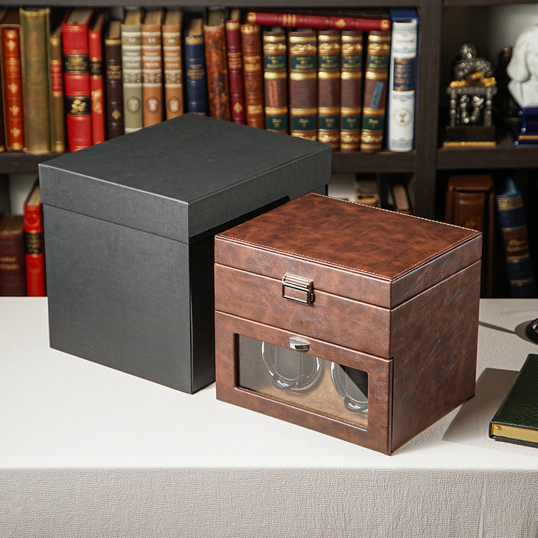 Tempus Automatic Watch Winder - 2 Rotary Automatic Watch Winder Box + 8 Storage Spaces