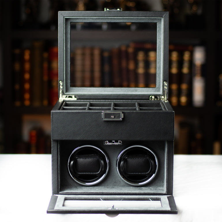 Automatischer Uhrenbeweger – Geräuschloses Uhrenetui – Für 10 Uhren – Schwarz