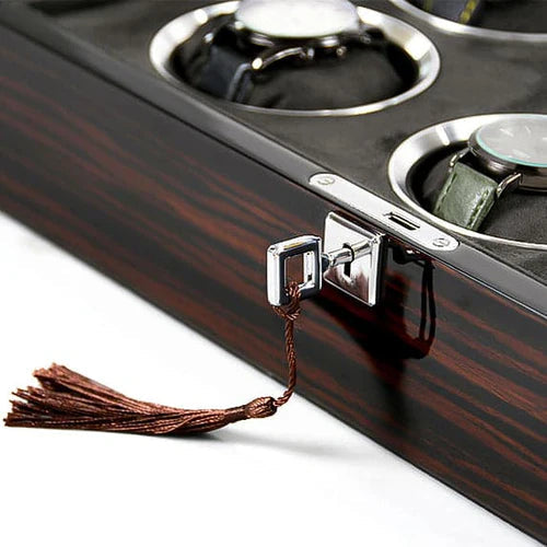 Watch Box - 6 Slots - Wood - Velvet Interior