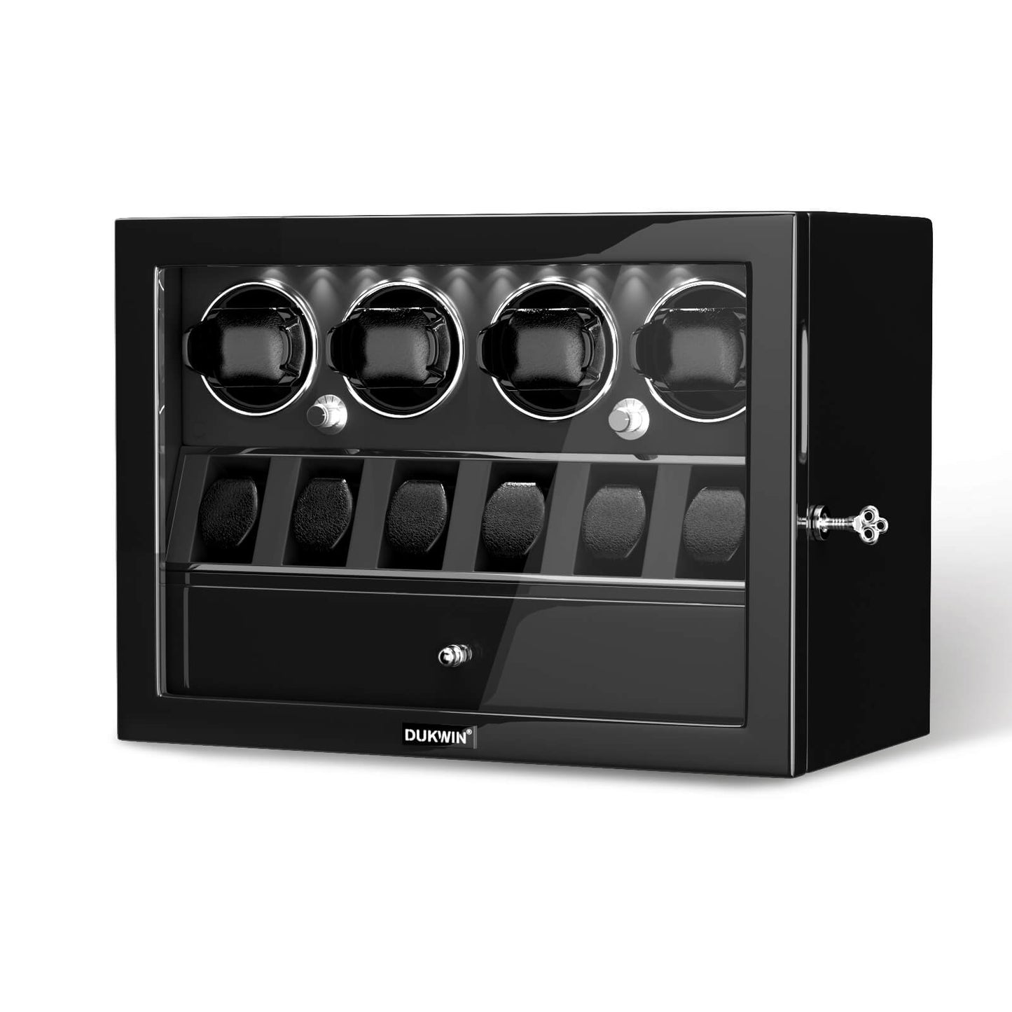 Uhrenbeweger 4 Uhren mit Display für 6 weitere Automatikuhren – Obsidian Schwarz