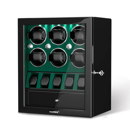 Uhrenbeweger 6 Uhren mit Display für 5 weitere Automatikuhren – Imperial Grün Kollektion