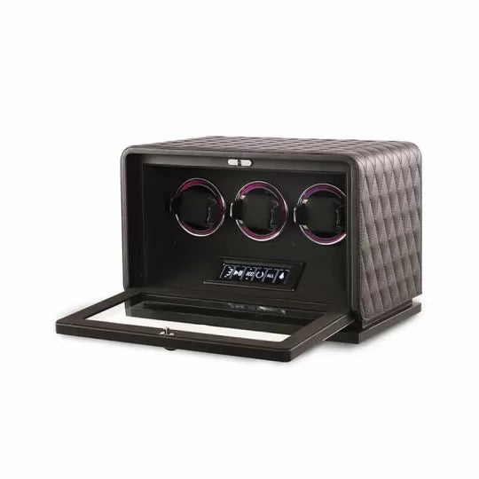 Remontoir Montre Automatique 3 Montres – Cuir orange – Silencieux