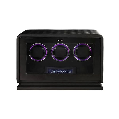 Remontoir Montre Automatique 3 Montres – Cuir Noir – Silencieux