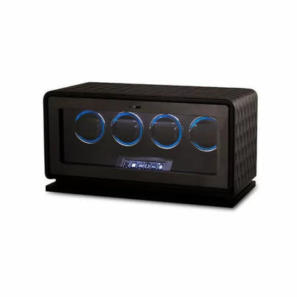 Remontoir Montre Automatique 4 Montres – Cuir Noir – Silencieux