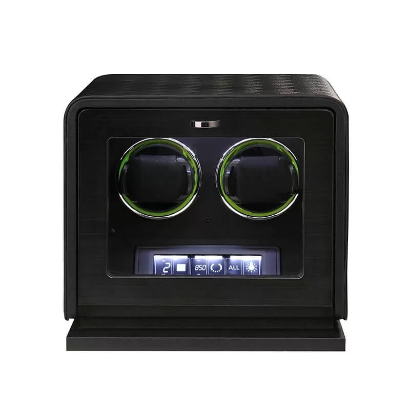 Remontoir Montre Automatique 2 Montres – Cuir Noir – Silencieux