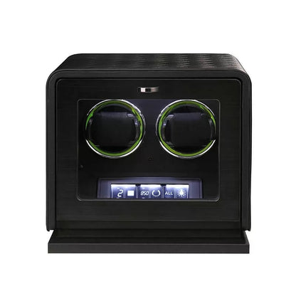 Remontoir Montre Automatique 2 Montres – Cuir Noir – Silencieux