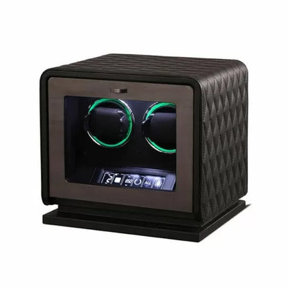 Remontoir Montre Automatique 2 Montres – Cuir Noir – Silencieux