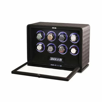 Automatischer Uhrenbeweger für 8 Uhren – Grünes Leder – Geräuschlos 