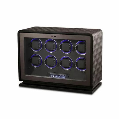 Remontoir Montre Automatique 8 Montres – Cuir Noir – Silencieux