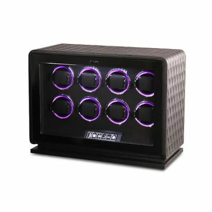 Remontoir Montre Automatique 8 Montres – Cuir Noir – Silencieux