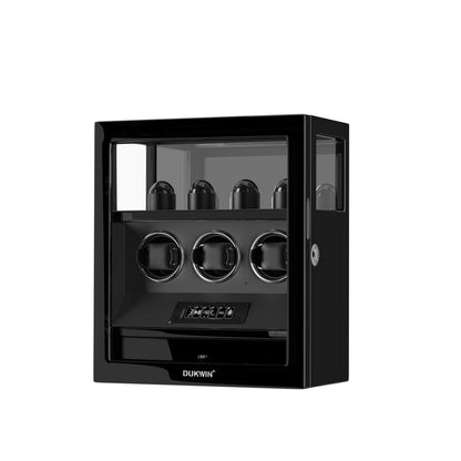 Uhrenbeweger 3 Uhren mit Fingerabdruck-Sperre und LCD-Touchscreen – Obsidian Schwarz
