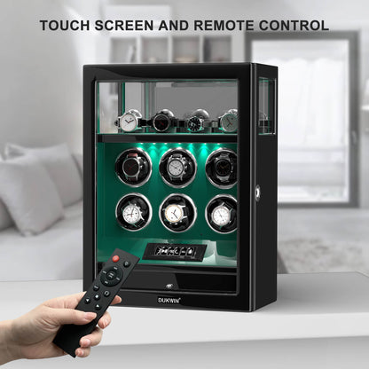 Uhrenbeweger 6 Uhren mit Fingerabdruck-Sperre, LCD-Touchscreen und patentiertem Design