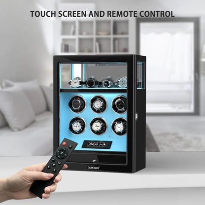 Uhrenbeweger 6 Uhren mit Fingerabdruck-Sperre, LCD-Touchscreen und patentiertem Design