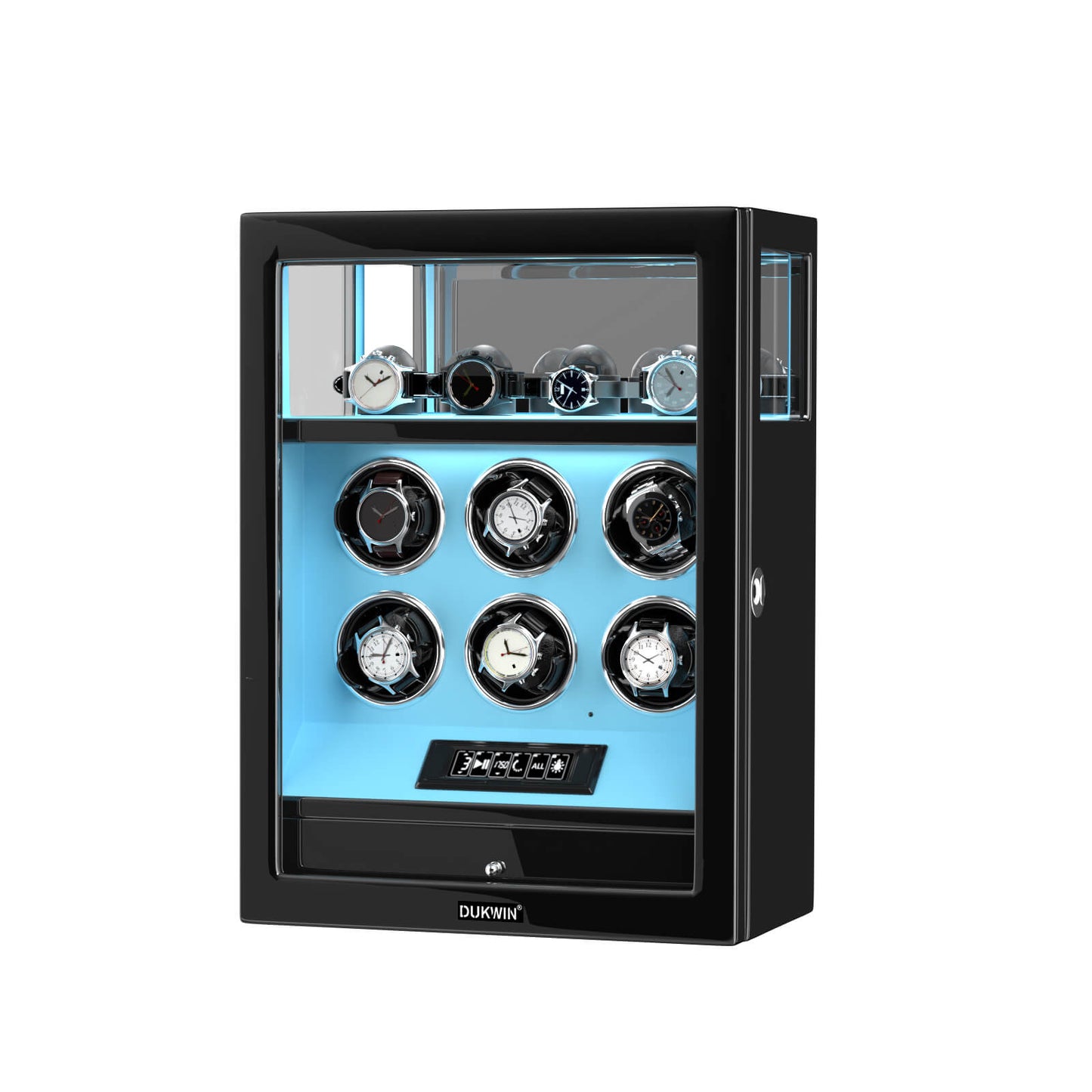 Uhrenbeweger 6 Uhren mit Fingerabdruck-Sperre, LCD-Touchscreen und patentiertem Design