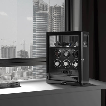 Uhrenbeweger 6 Uhren mit Fingerabdruck-Sperre, LCD-Touchscreen und patentiertem Design