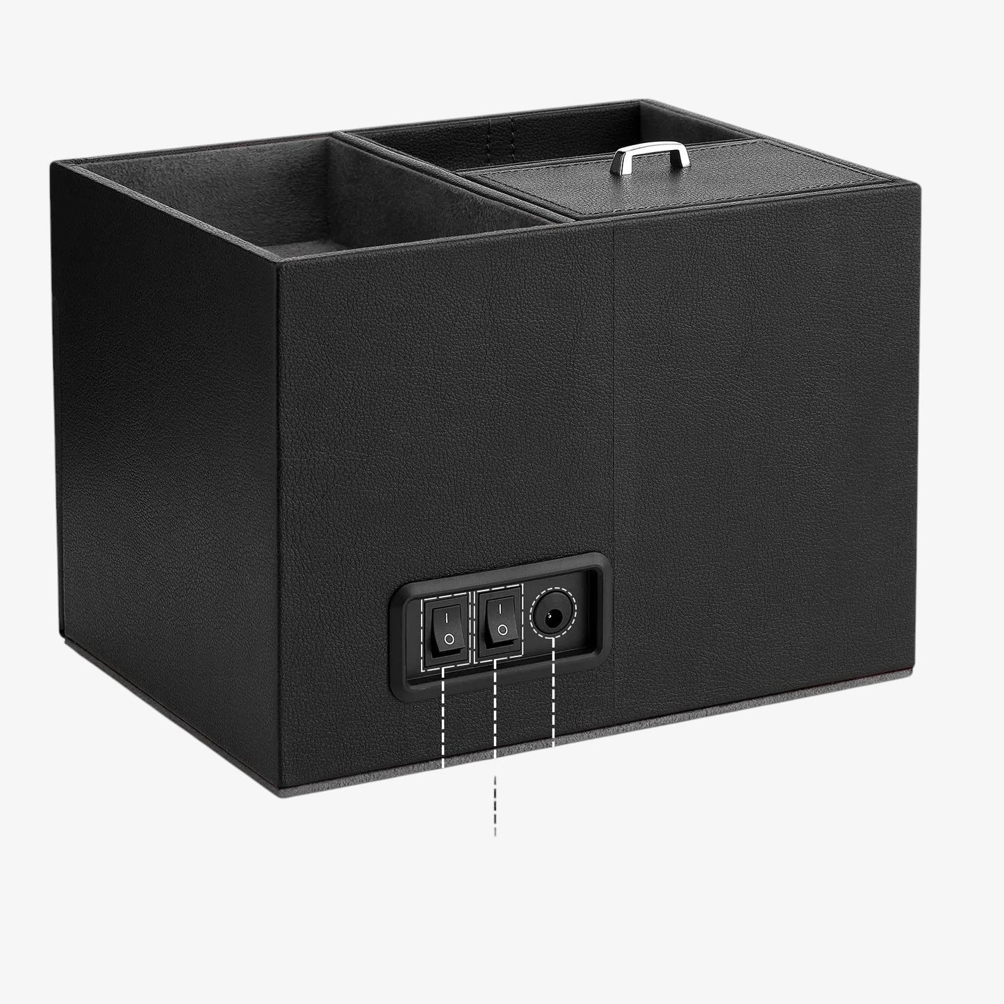 Remontoir montre automatique 2 slots - Coffret rotatif de luxe pour 2 montres - Remontoir montre silencieux en cuir