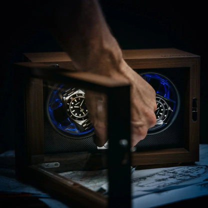 Wooden Automatic Watch Winder Box - Silent & Programmable