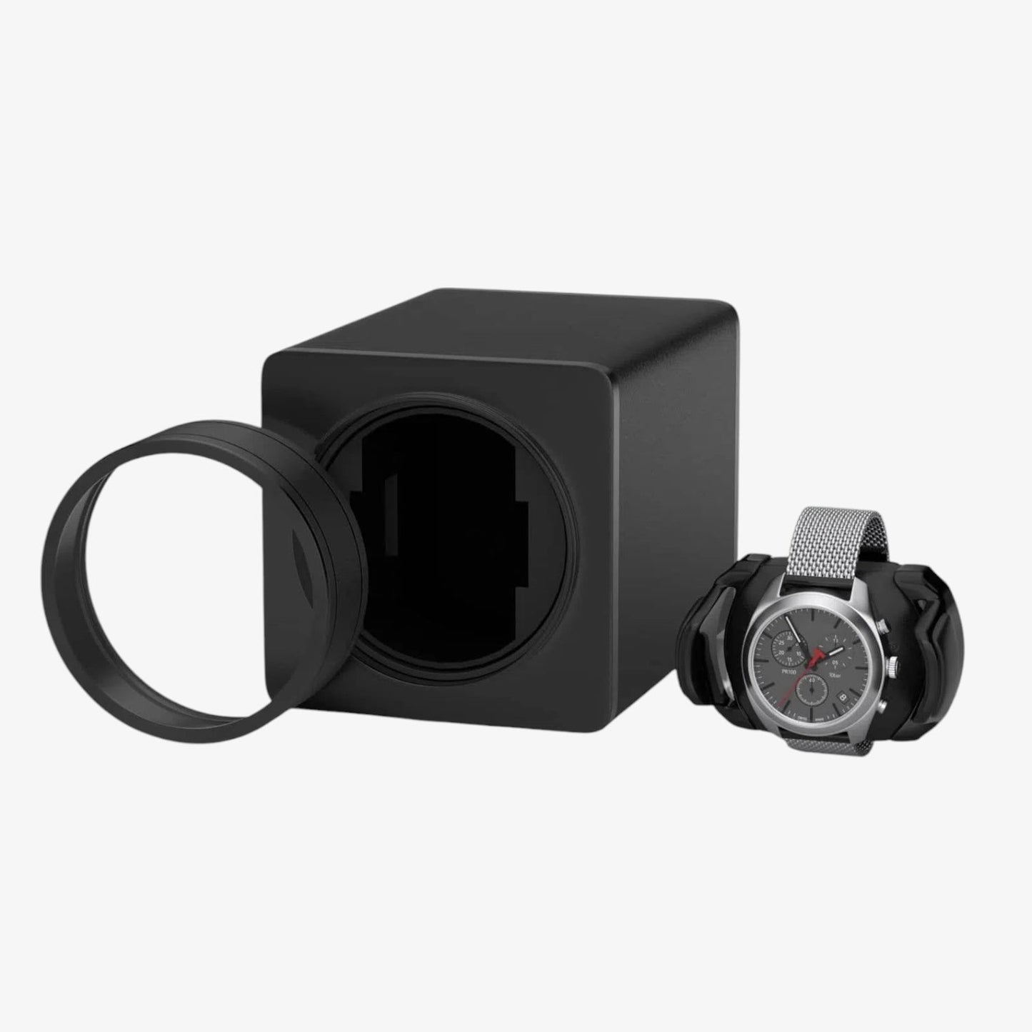 Automatic Watch Winder The Unique - Ultra-quiet matte black automatic watch case with Mabuchi motor