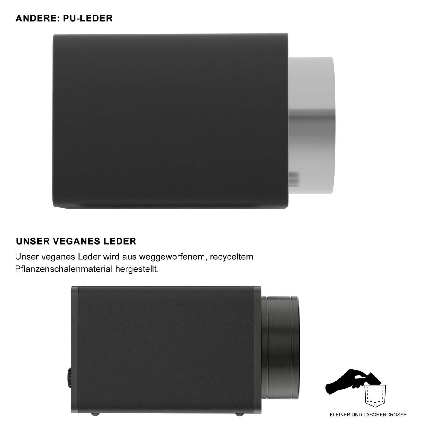 Automatik Uhrenbeweger 1 Uhr - Extrem Leiser Premium Uhrenbeweger für Rolex & Mechanische Uhren, Veganes Leder (Midnight Black)