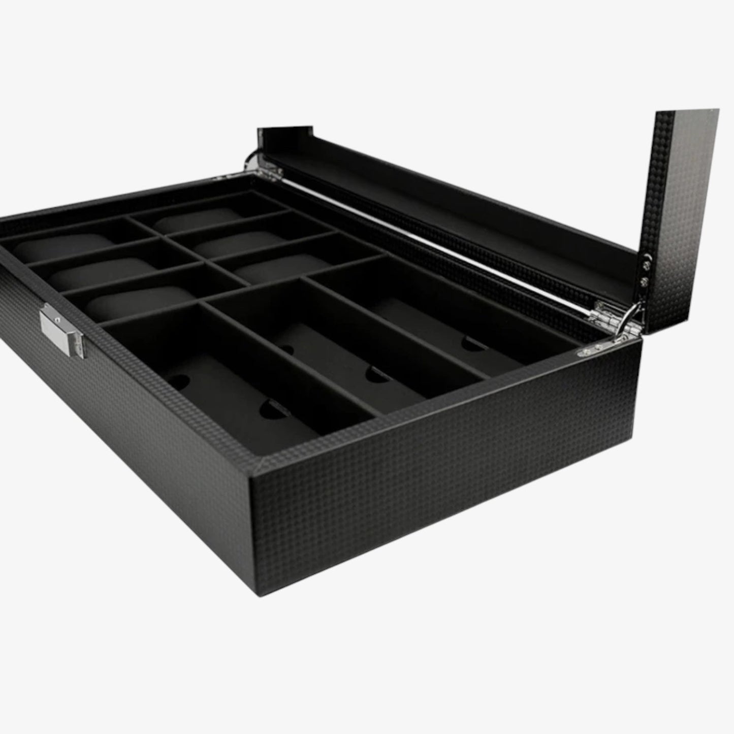 Boite a montre homme Routine - Rangement pour 6 montres et accessoires - Coffret luxe en carbone, bois ou cuir