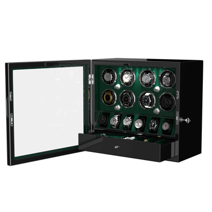 Uhrenbeweger 8 Uhren mit Display für 6 weitere Automatikuhren – Imperial Grün Kollektion