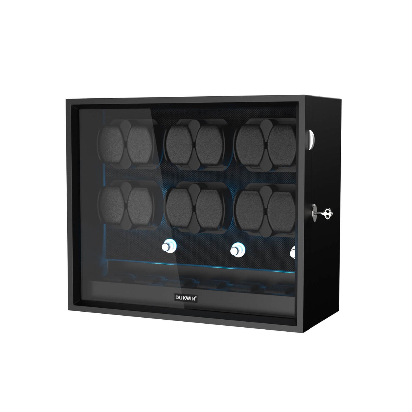 Großer Automatik Uhrenbeweger 12 Uhren (+6 Aufbewahrung) - Leiser Premium Uhrenbeweger für Rolex, Holz Schwarz mit LED