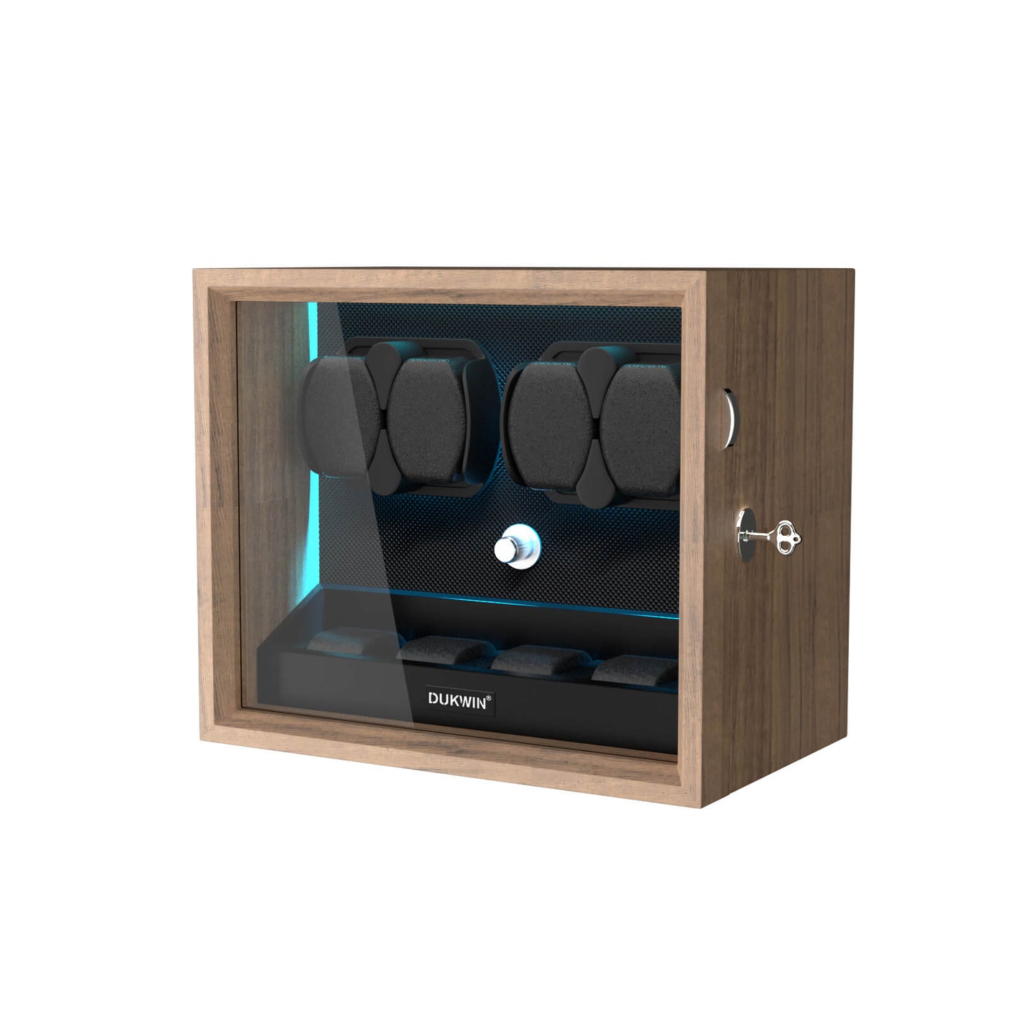 Uhrenbeweger aus Holz mit Maserung (4+4) – Aurora Blau Kollektion