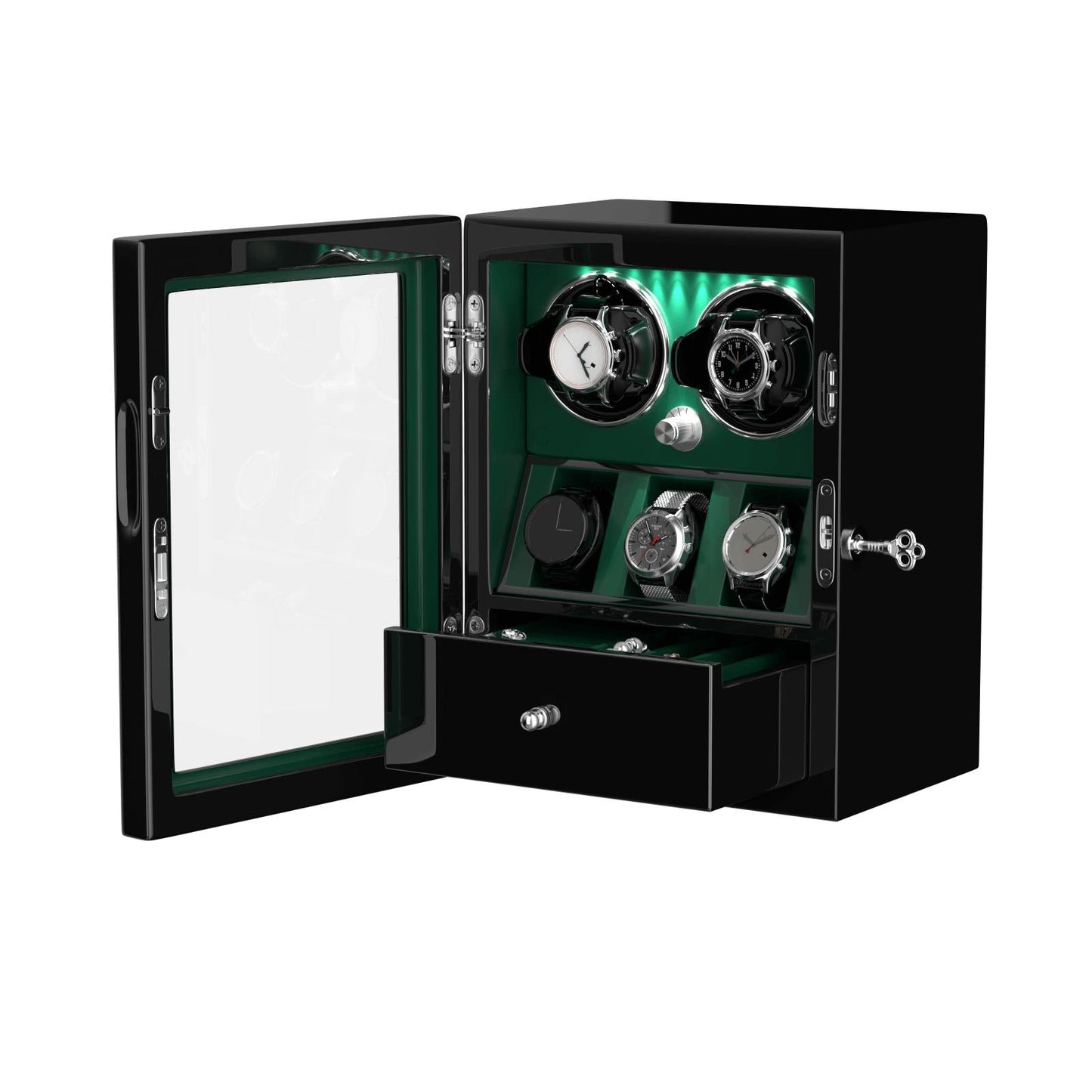 Uhrenbeweger 2 Uhren mit Display für 3 weitere Automatikuhren – Imperial Grün