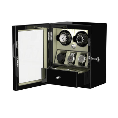 Uhrenbeweger 2 Uhren mit Display für 3 weitere Automatikuhren – Alabaster Weiß Kollektion