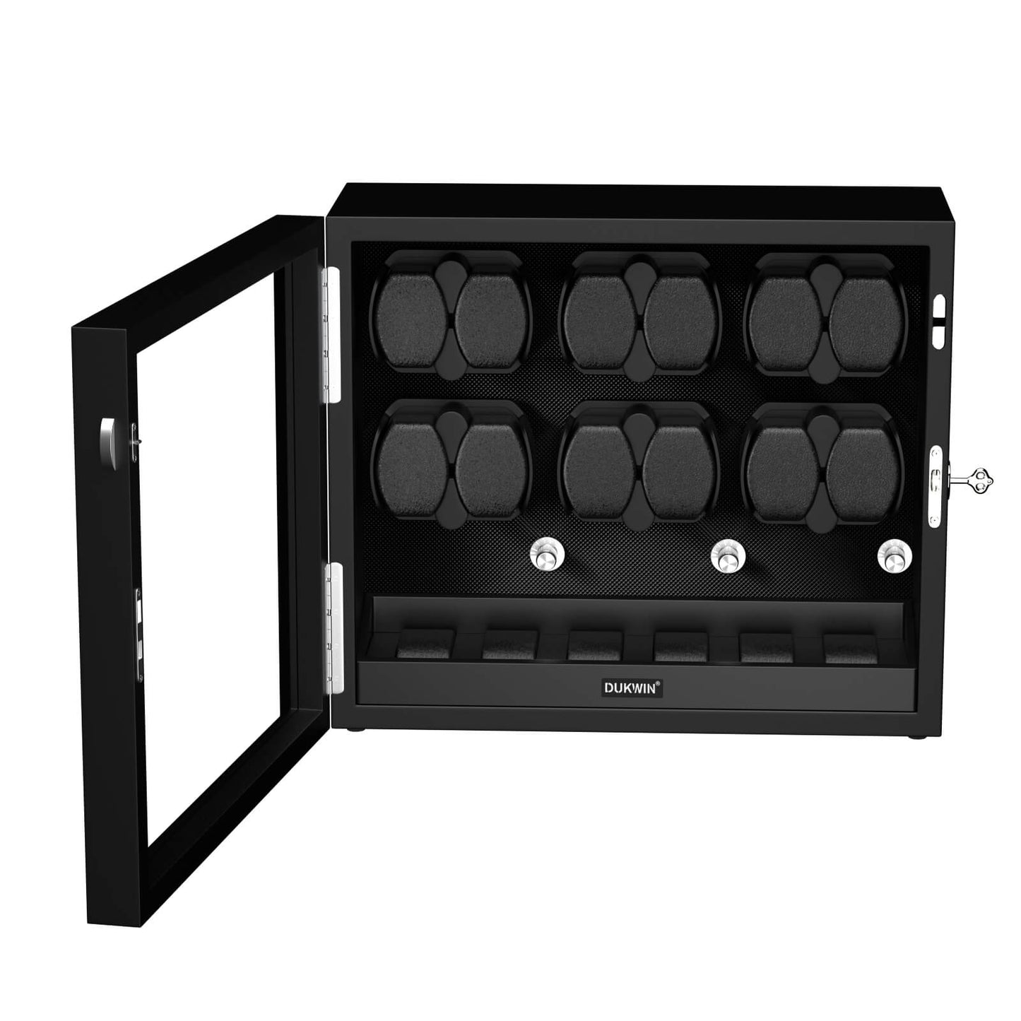 Großer Automatik Uhrenbeweger 12 Uhren (+6 Aufbewahrung) - Leiser Premium Uhrenbeweger für Rolex, Holz Schwarz mit LED
