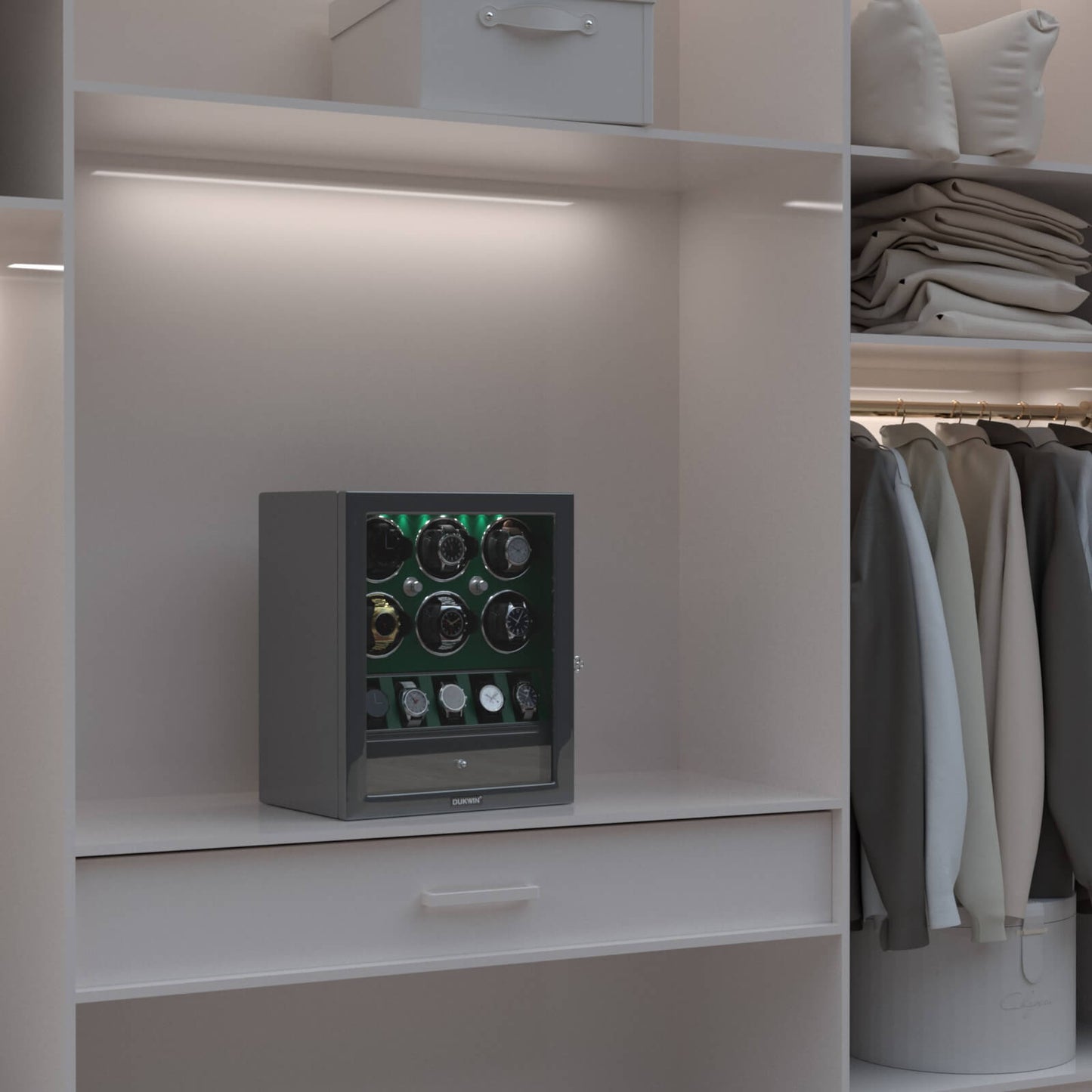 Uhrenbeweger 6 Uhren mit Display für 5 weitere Automatikuhren – Imperial Grün Kollektion