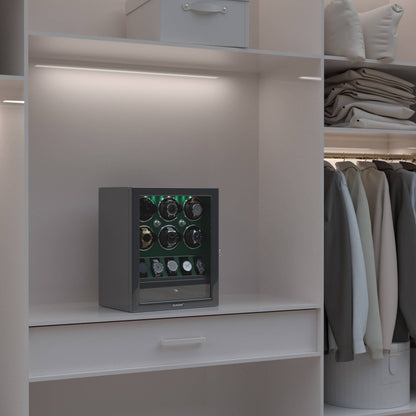 Uhrenbeweger 6 Uhren mit Display für 5 weitere Automatikuhren – Imperial Grün Kollektion